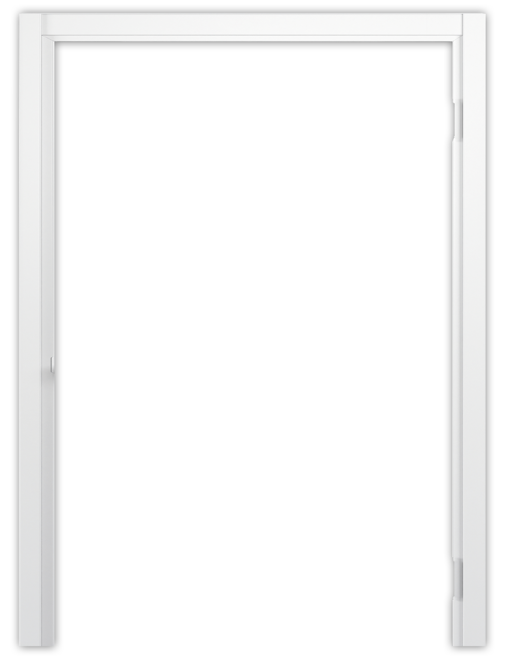 Outstanding closed white door on white background. All white minimal concept.