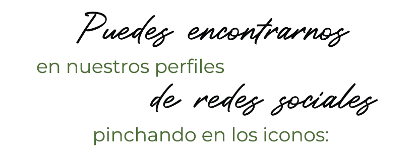 Puedes encontrarnos en nuestros perfiles de redes sociales pinchando en los iconos:
