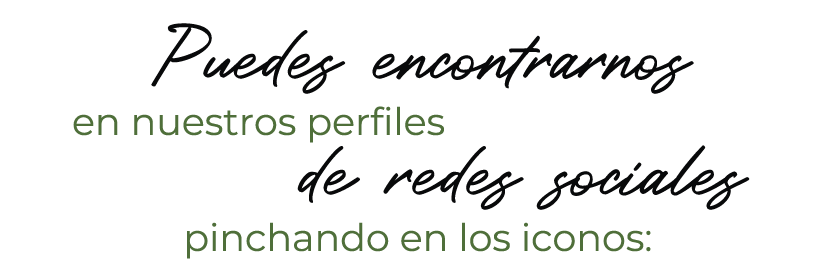 Puedes encontrarnos en nuestros perfiles de redes sociales pinchando en los iconos: